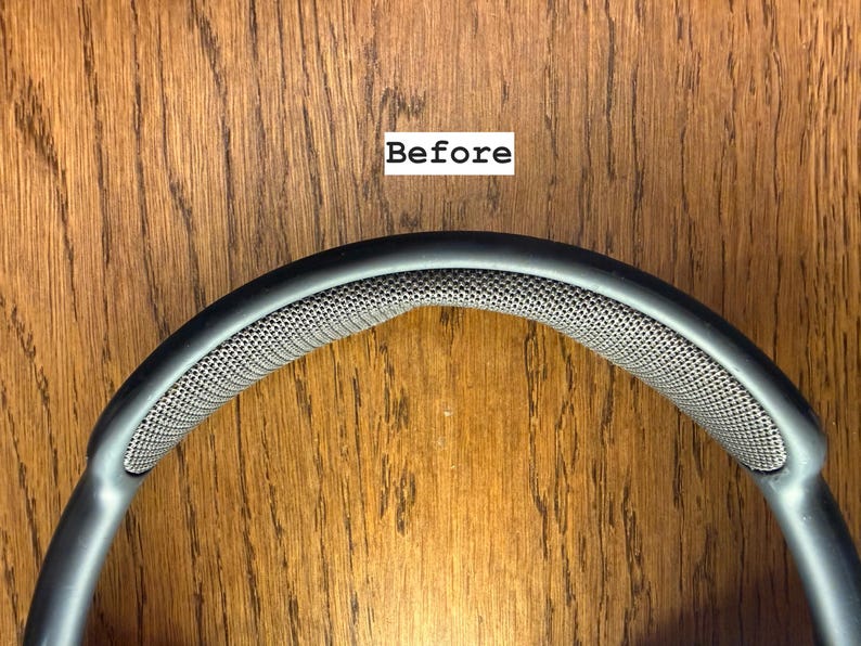 AirPods Max headband before: flattened, sagging mesh